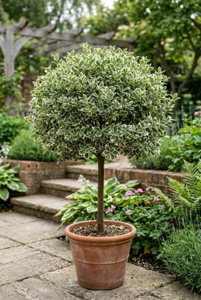 Euonymus fortunei 'Emerald Gaiety' op stam 80 cm C4