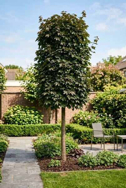 Acer platanoides 'Crimson Sentry' op stam 140 cm C80
