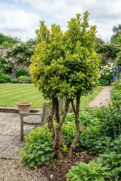 Euonymus japonicus 'Aureus' meerstammig 90-100 cm C45