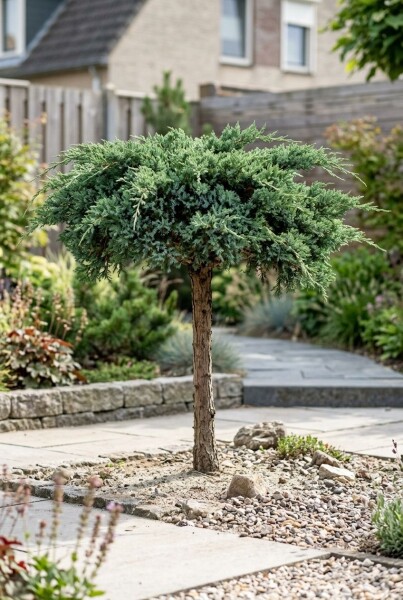 Juniperus conferta 'Schlager' op stam 80 cm C18