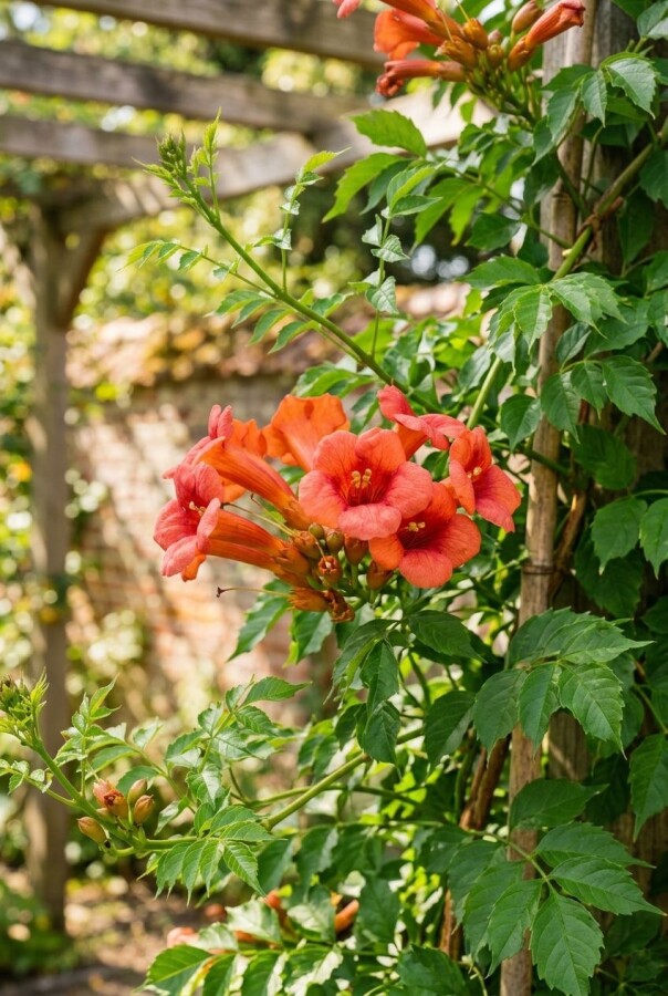 Campsis tagliabuana 'Mme Galen' gestokt 70 cm C2