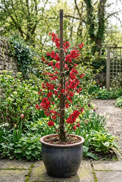 Chaenomeles superba 'Crimson and Gold' gestokt 70 cm C2