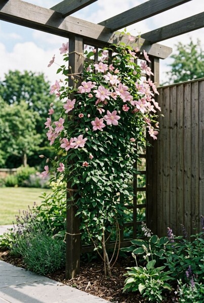 Clematis 'Comtesse de Bouchaud' gestokt 70 cm C2