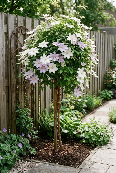 Clematis 'Mrs George Jackman' gestokt 70 cm C2