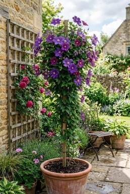Clematis 'Star of India' gestokt 70 cm C2