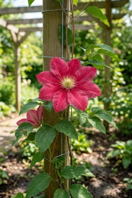 Clematis 'Ville de Lyon' gestokt 70 cm C2