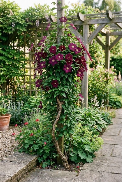 Clematis 'Warszawska Nike' gestokt 70 cm C2