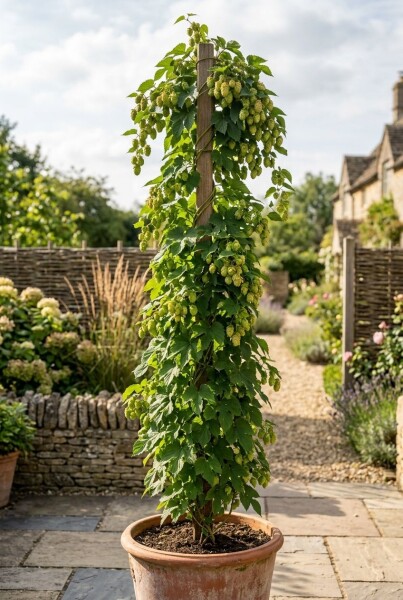 Humulus lupulus 'Prima Donna'® gestokt 60 cm C2