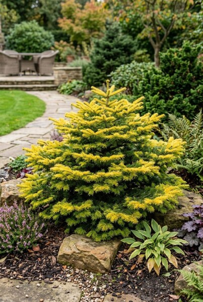 Abies nordmanniana 'Golden Spreader' Struik