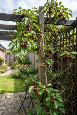 Actinidia arguta 'Ken's Red' gestokt