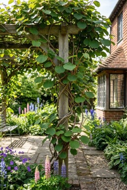 Actinidia chinensis 'Golden Kiwi' gestokt