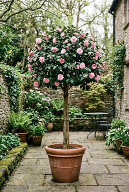 Camellia japonica 'Burnside' op stam
