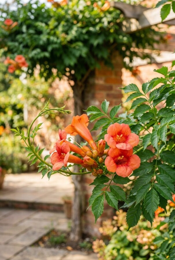 Campsis tagliabuana 'Fire Trumpet' Halfstam