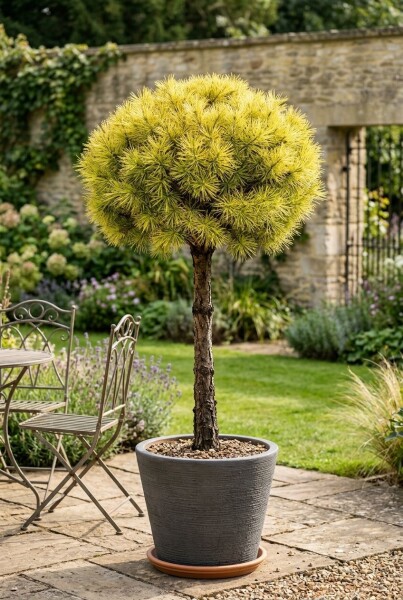 Cedrus deodara 'Lime Glow' op stam