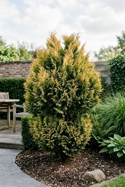 Chamaecyparis 'Yellow Teddy Bear' Struik