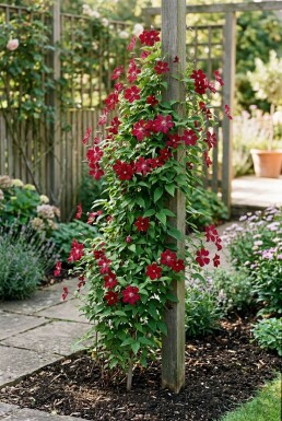 Clematis 'Madame Julia Correvon' gestokt