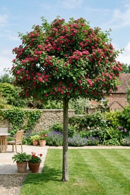 Crataegus media 'Paul's Scarlet' Op stam