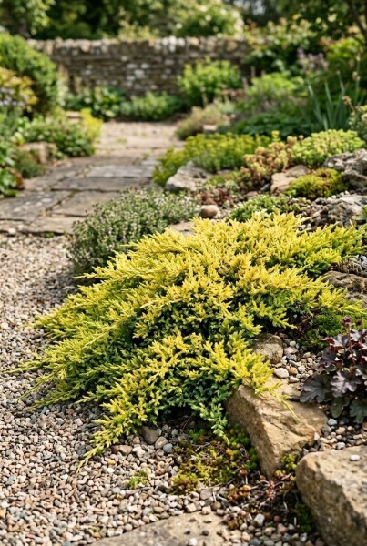 Juniperus horizontalis 'Limeglow' Struik