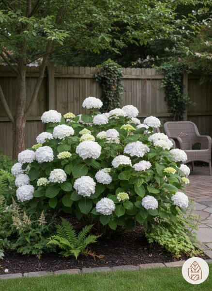 Hydrangea macrophylla 'The Bride' struik 30-35 cm