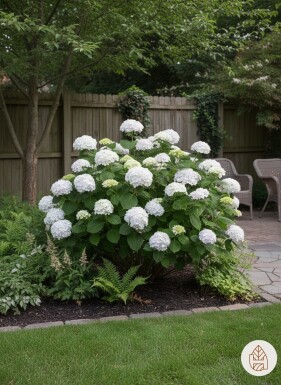 Hydrangea macrophylla 'The Bride' struik 30-35 cm